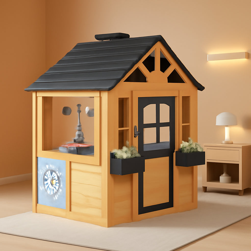 Cedar Kids Outdoor Playhouse With Kitchen Accessories
