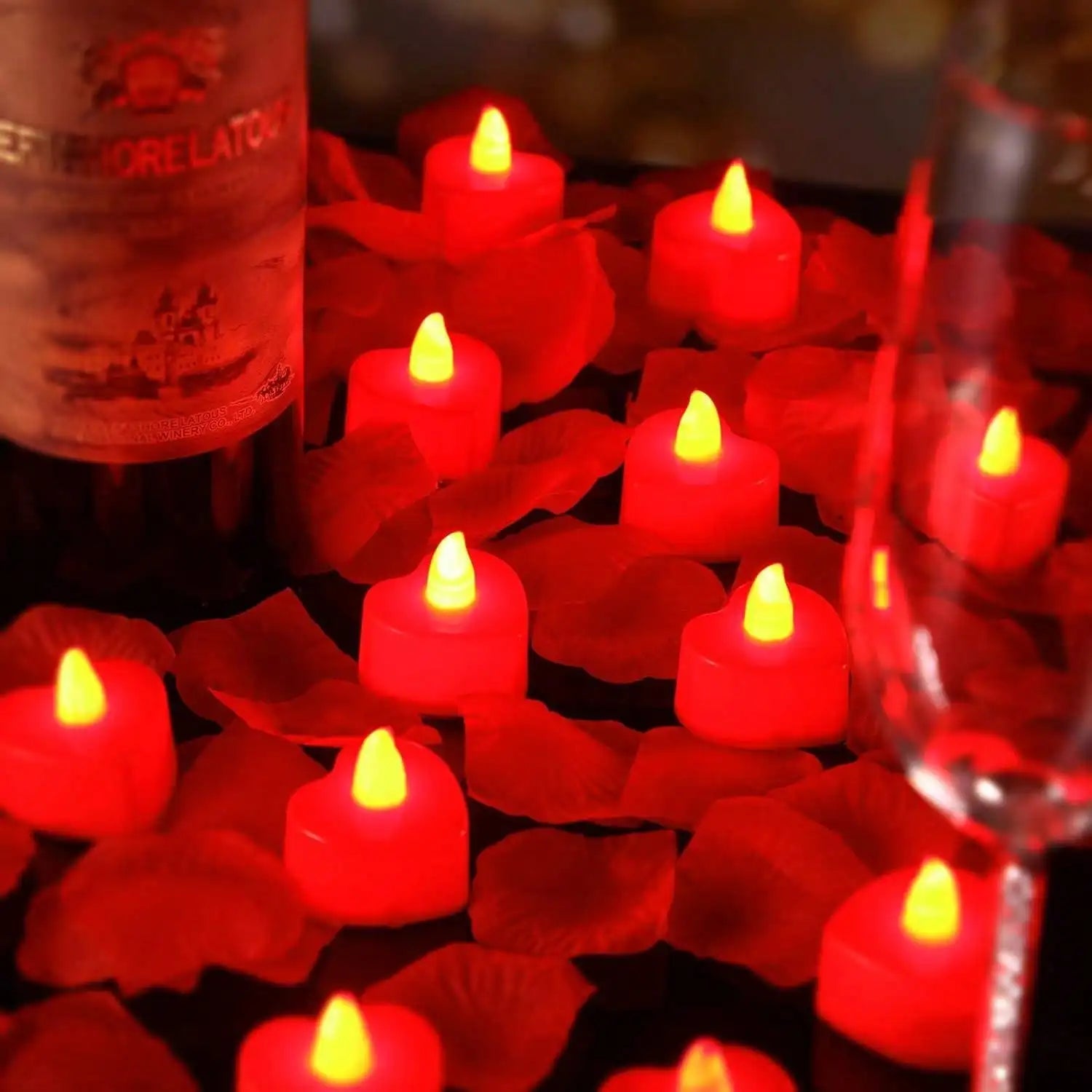 24pcs Heart LED Flameless Tealight Candles