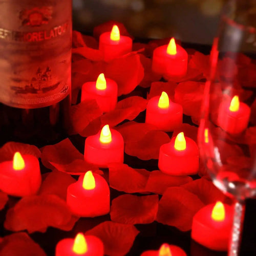 24pcs Heart LED Flameless Tealight Candles