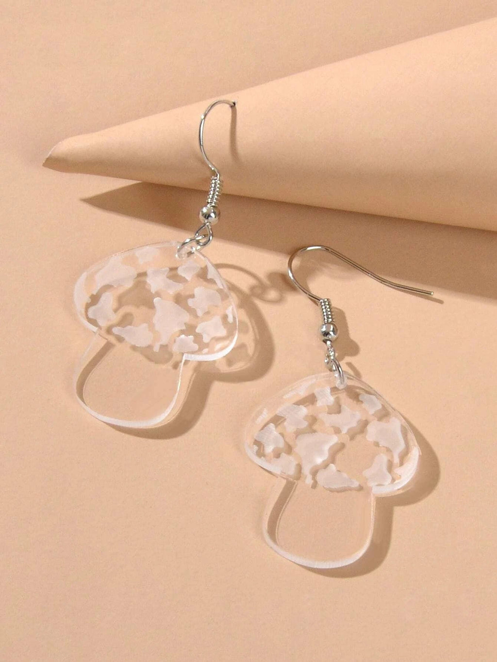Lovely Jewellery Transparent Acrylic Mushroom Drop Earrings Women Accessories