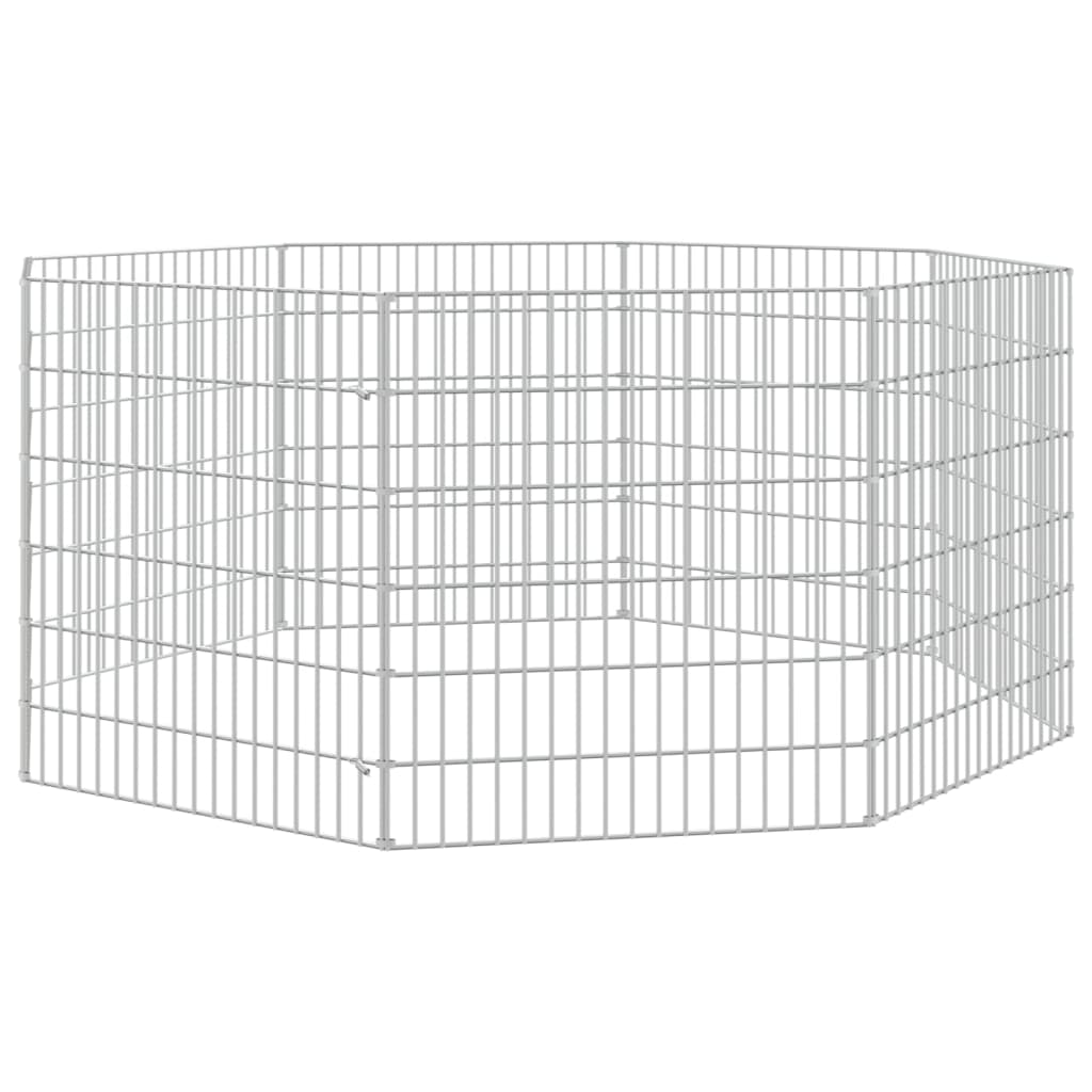 vidaXL Free Range Animal Enclosure 8-Panel 21.3"x23.6" Galvanized Iron