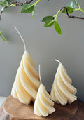 Modern Swirling Christmas Tree Candles for Elegant Holiday Decor