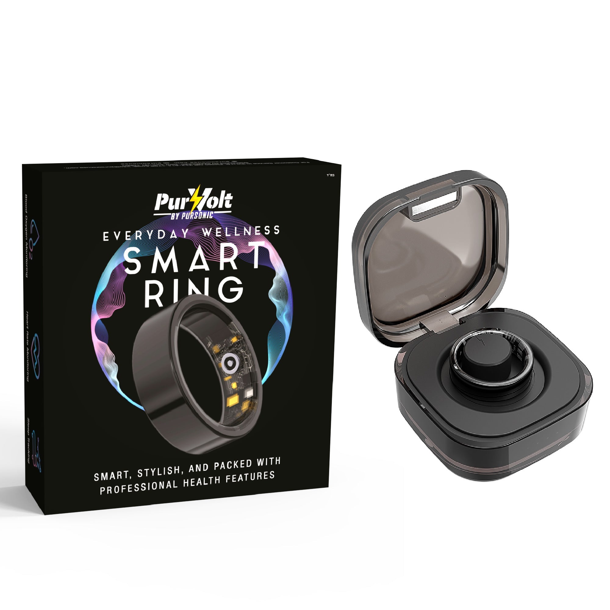 Everyday Wellness Smart Ring – Sleek Health & Sleep Tracker with Magnetic Charging Base