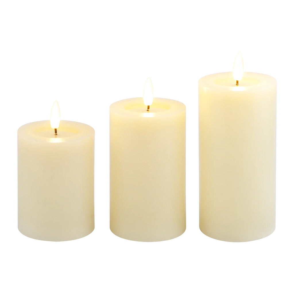 Set of 3 Flickering Flameless Candles Battery Operated
