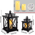 12.5" & 9" H Hanging Candle Lanterns with LED Pillar Candles