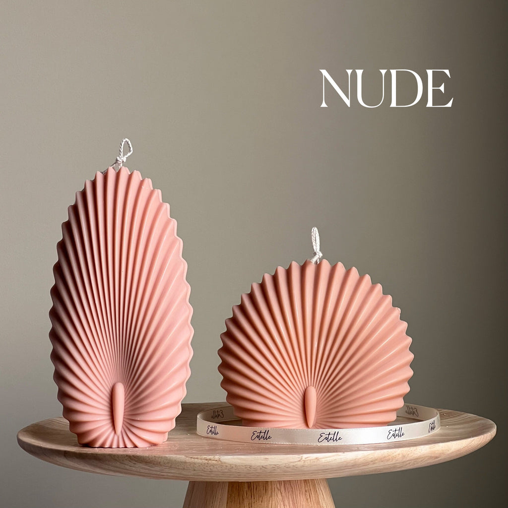 Sea Shell Candle Duo: Decorative Soy Wax Clam Shell Candles